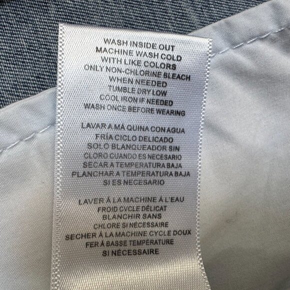 Wash Lab Denim Pieced Two Tone Sky Blue Stretch Boho Long Midi Skirt Size 32 - Picture 12 of 12